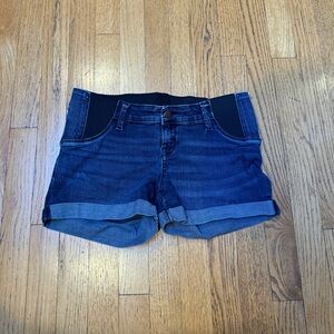Isabel Maternity Inset Panel Cuffed Jean Shorts